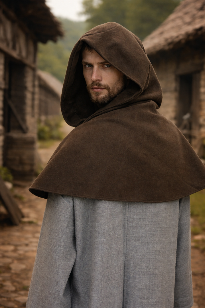 couture d'idées capuchon en laine et feutrine et marron clair