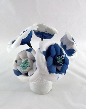 camélias blanc bleu coton couture d'idées