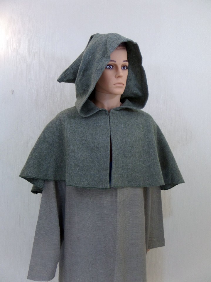 couture d'idées capuchon gris grande capuche tombante laine